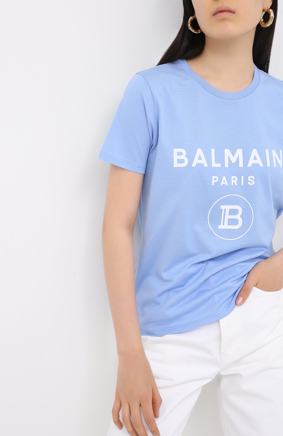 Хлопковая футболка BALMAIN, арт. UF11350/I551, фото 3