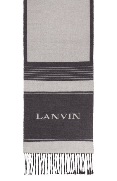 Шерстяной шарф LANVIN серого цвета по цене 35750 руб., арт. 710003784, фото 4 Шерстяной шарф LANVIN, арт. 710003784, фото 4
