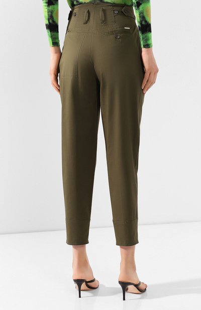 Хлопковые брюки DSQUARED2 зеленого цвета по цене 34450 руб., арт. S72KA1011/S35175, фото 4 Хлопковые брюки DSQUARED2, арт. S72KA1011/S35175, фото 4