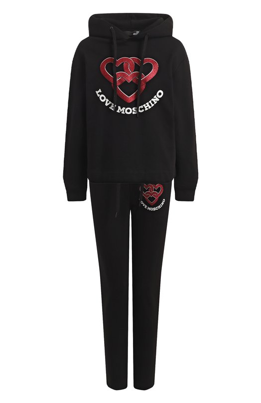 

Хлопковый спортивный костюм Moschino, Чёрный