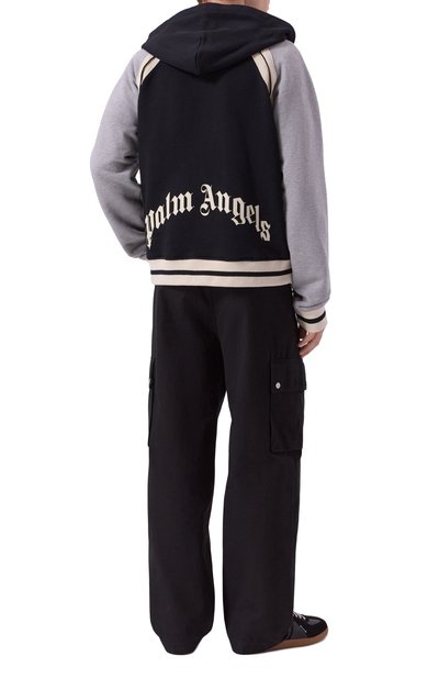 Хлопковый бомбер PALM ANGELS черного цвета по цене 77950 руб., арт. PMEK013F25FLE001, фото 2 Хлопковый бомбер PALM ANGELS, арт. PMEK013F25FLE001, фото 2