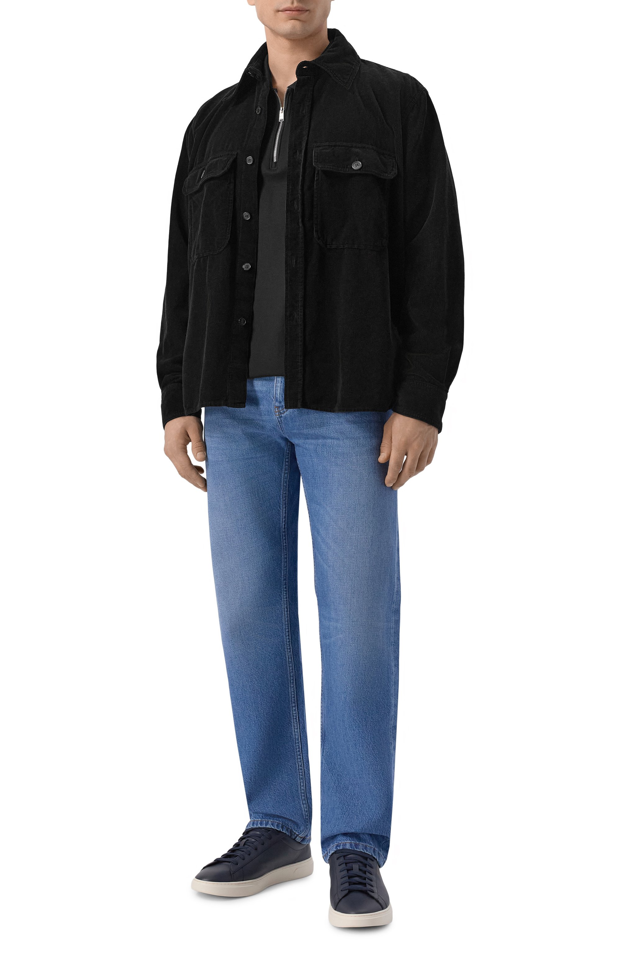 Хлопковое поло BOSS черного цвета по цене 19950 руб., арт. 50555108, фото 2 Хлопковое поло BOSS, арт. 50555108, фото 2