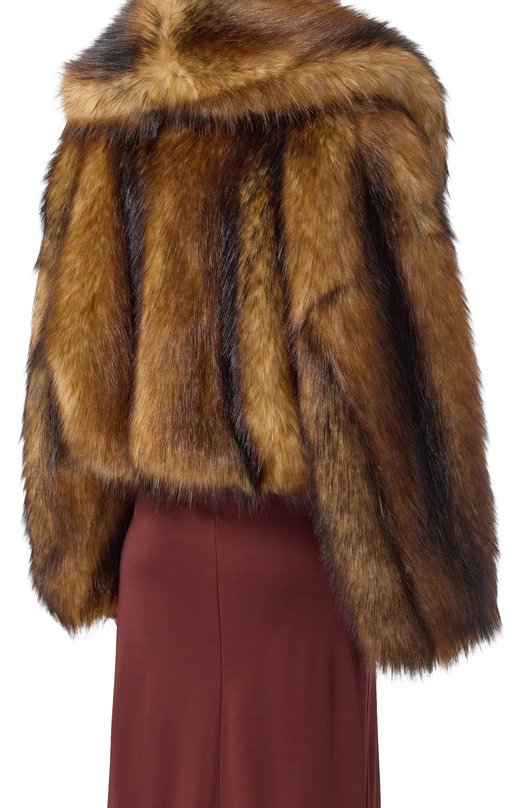 Шуба из экомеха David Koma PF25DK10J Коричневый  PF25DK10J Фото 4