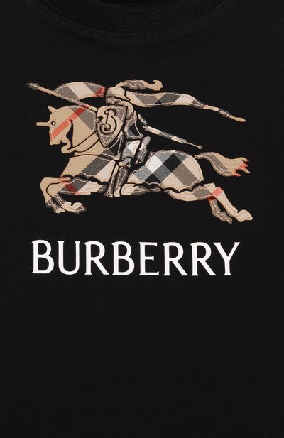 Хлопковая футболка BURBERRY черного цвета по цене 25350 руб., арт. 8117292, фото 3 Хлопковая футболка BURBERRY, арт. 8117292, фото 3