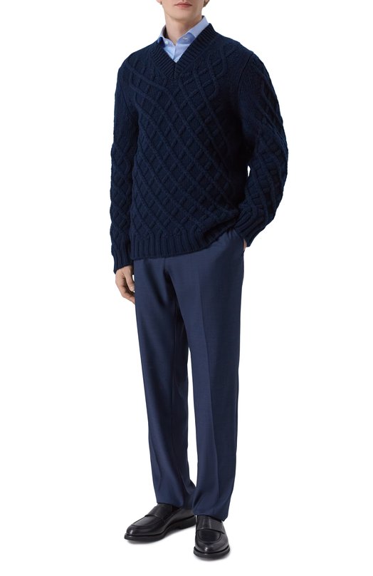 Шерстяной свитер Kiton UMM0706 Синий  UMM0706 Фото 2