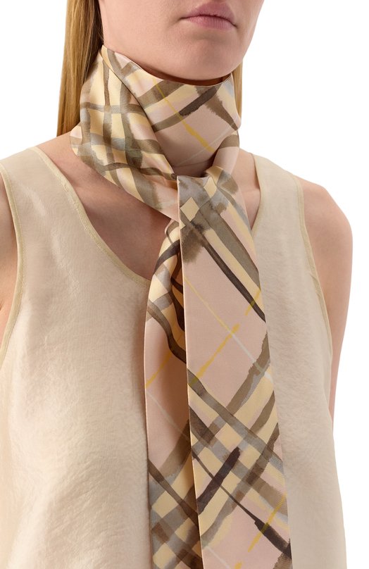 Шелковый шарф-твилли Burberry 8102101 Розовый  8102101 Фото 2