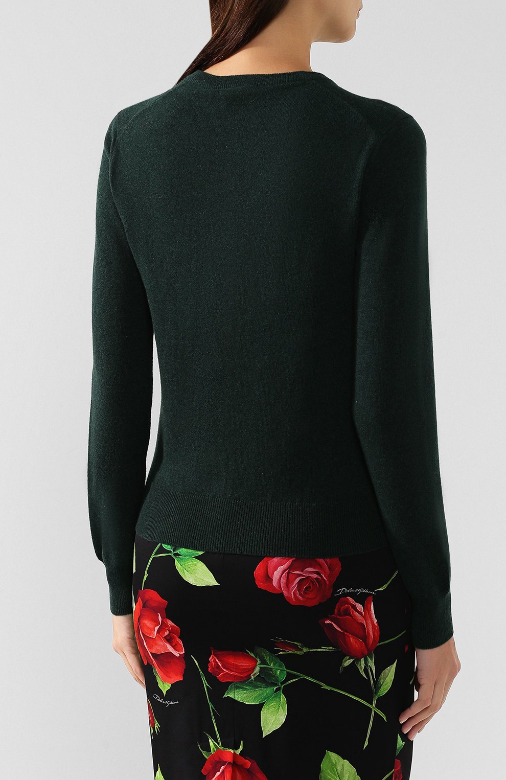 Кашемировый кардиган DOLCE & GABBANA зеленого цвета по цене 113000 руб., арт. FX451T/JAWQP, фото 4 Кашемировый кардиган DOLCE & GABBANA, арт. FX451T/JAWQP, фото 4