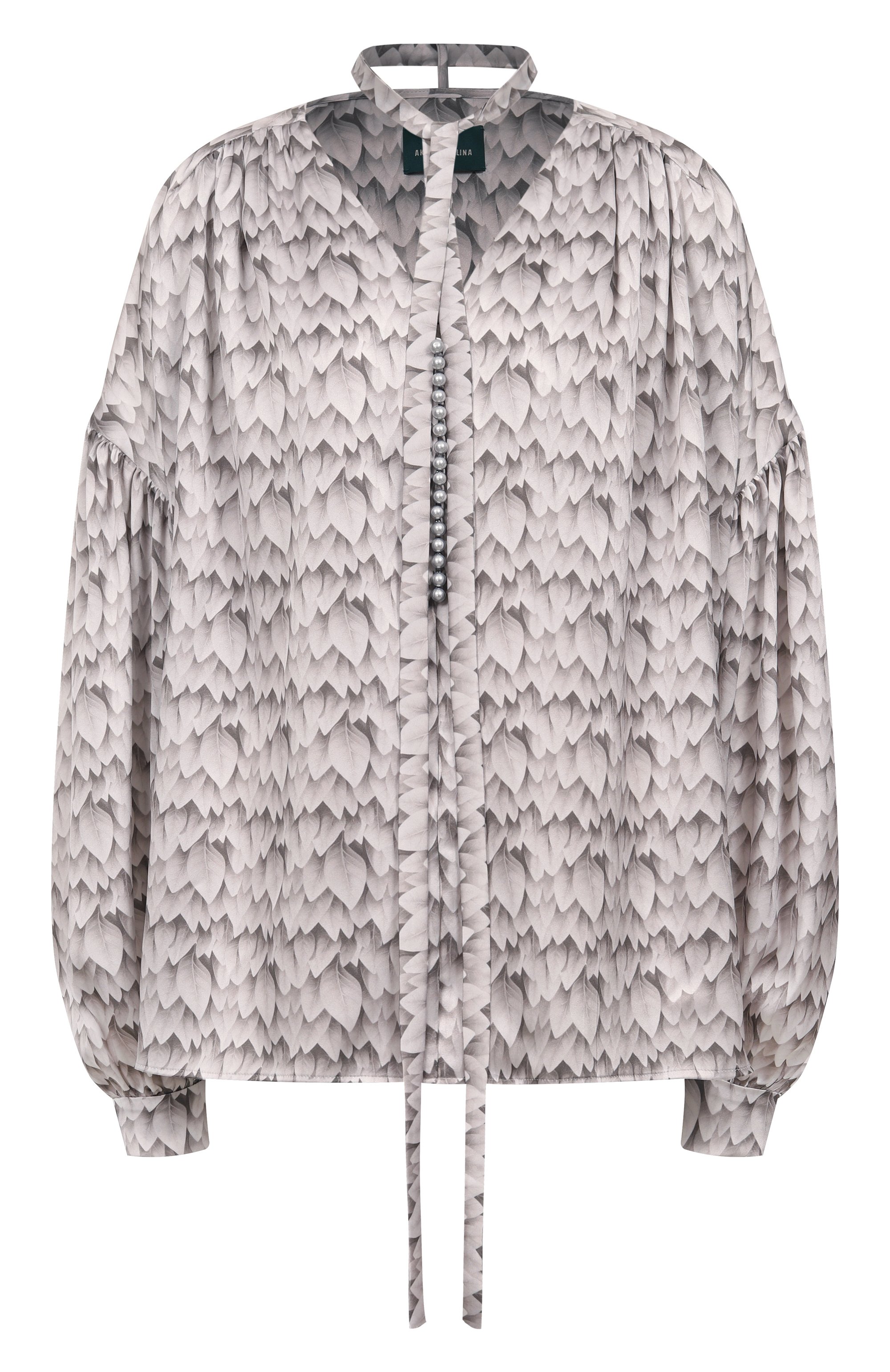 Шелкова блузка AKHMADULLINA серого цвета по цене 99900 руб., арт. 1226.2BL605/S702, фото 1 Шелкова блузка AKHMADULLINA, арт. 1226.2BL605/S702, фото 1