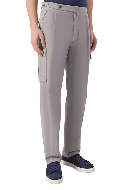 Хлопковые брюки-карго KITON серого цвета по цене 121000 руб., арт. UP0005K0600H, фото 3 Хлопковые брюки-карго KITON, арт. UP0005K0600H, фото 3
