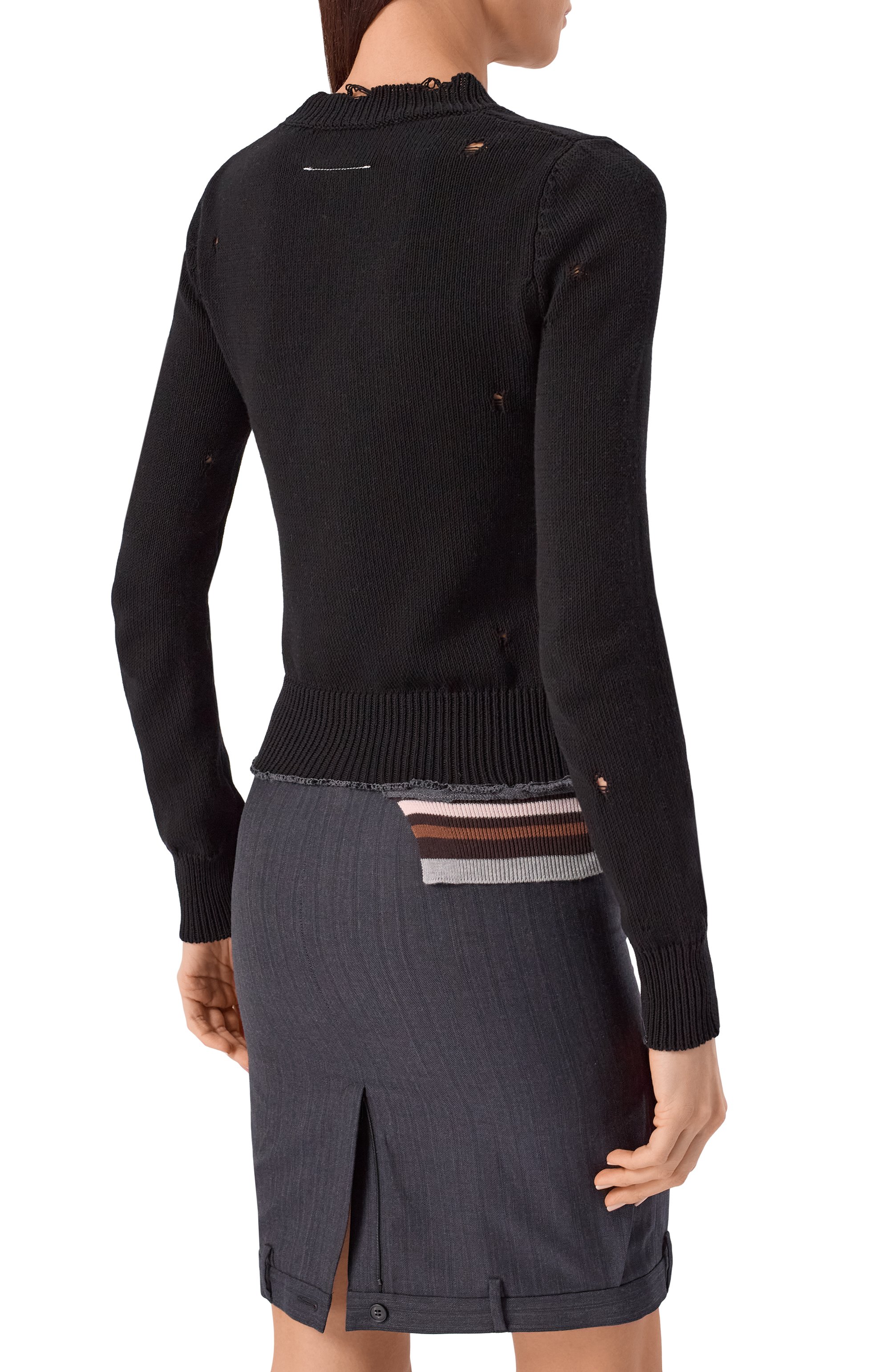 Хлопковый пуловер MM6, арт. S52HL0058/M13205, фото 4