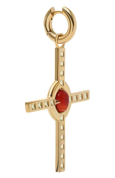 Моносерьга-крест с сердоликом и хризолитами MOONKA, арт. ai-bg-erc-sr1, фото 3