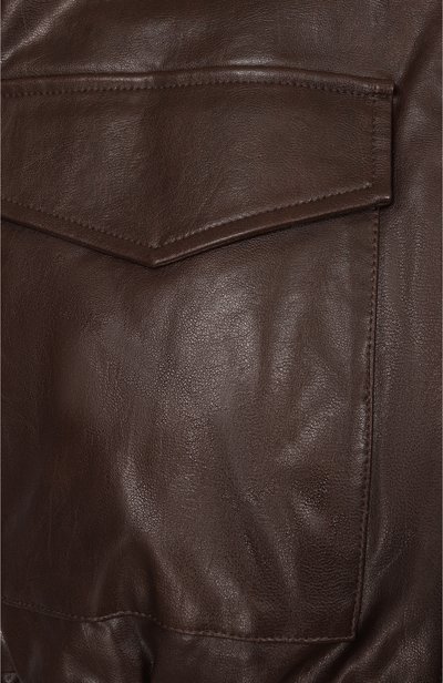 Утепленная куртка из экокожи MM6 коричневого цвета по цене 45300 руб., арт. M61045/MM08L, фото 3 Утепленная куртка из экокожи MM6, арт. M61045/MM08L, фото 3