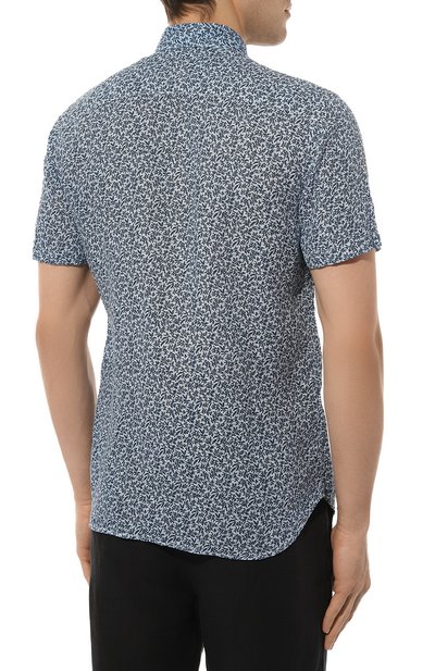 Льняная рубашка 120% LINO синего цвета по цене 24750 руб., арт. 31ALIM1368/000G235/S00, фото 4 Льняная рубашка 120% LINO, арт. 31ALIM1368/000G235/S00, фото 4