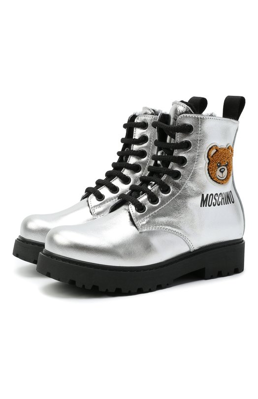 

Кожаные ботинки Moschino, Серебряный