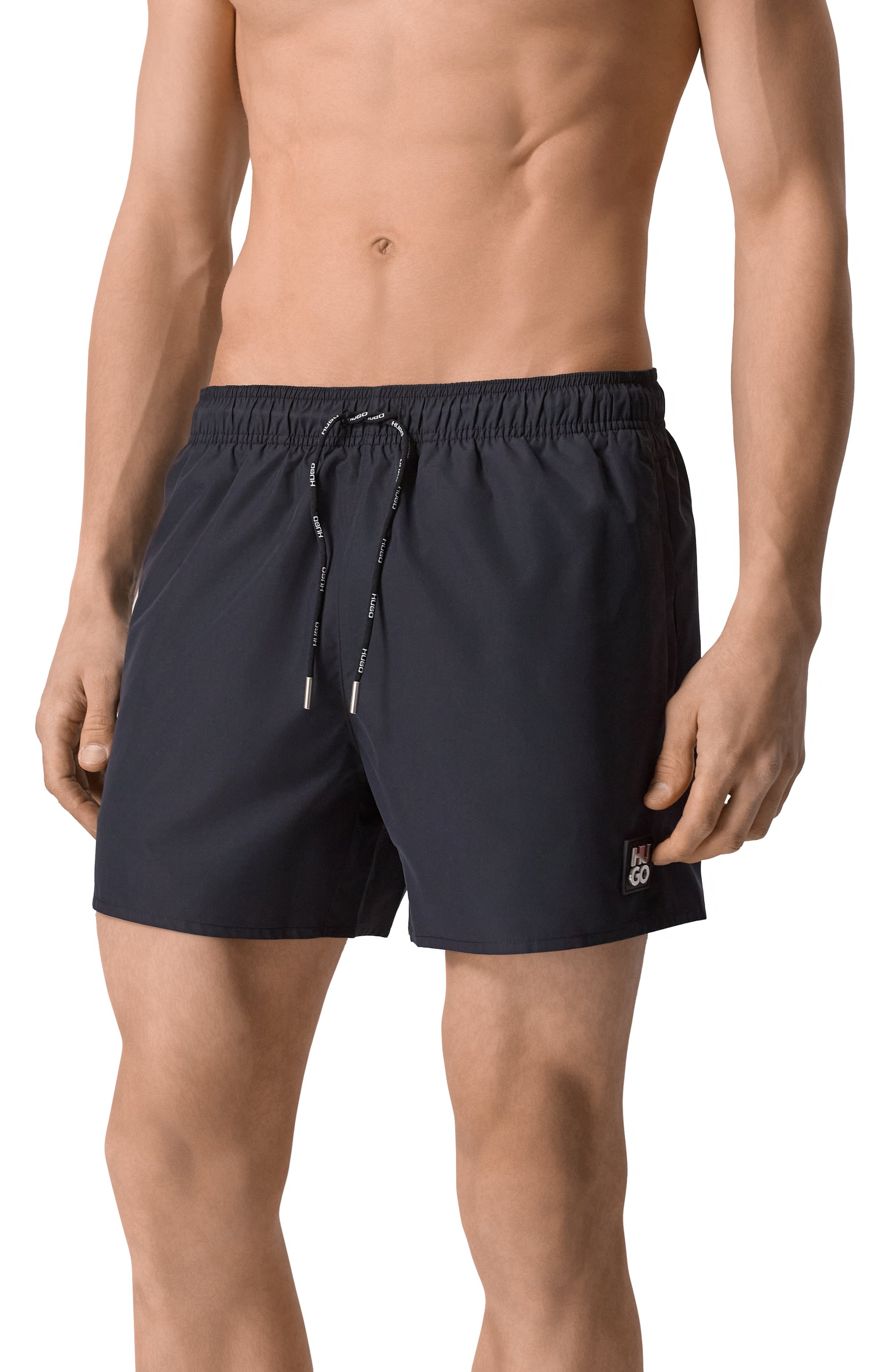 Плавки-шорты HUGO черного цвета по цене 11950 руб., арт. 50483986, фото 2 Плавки-шорты HUGO, арт. 50483986, фото 2
