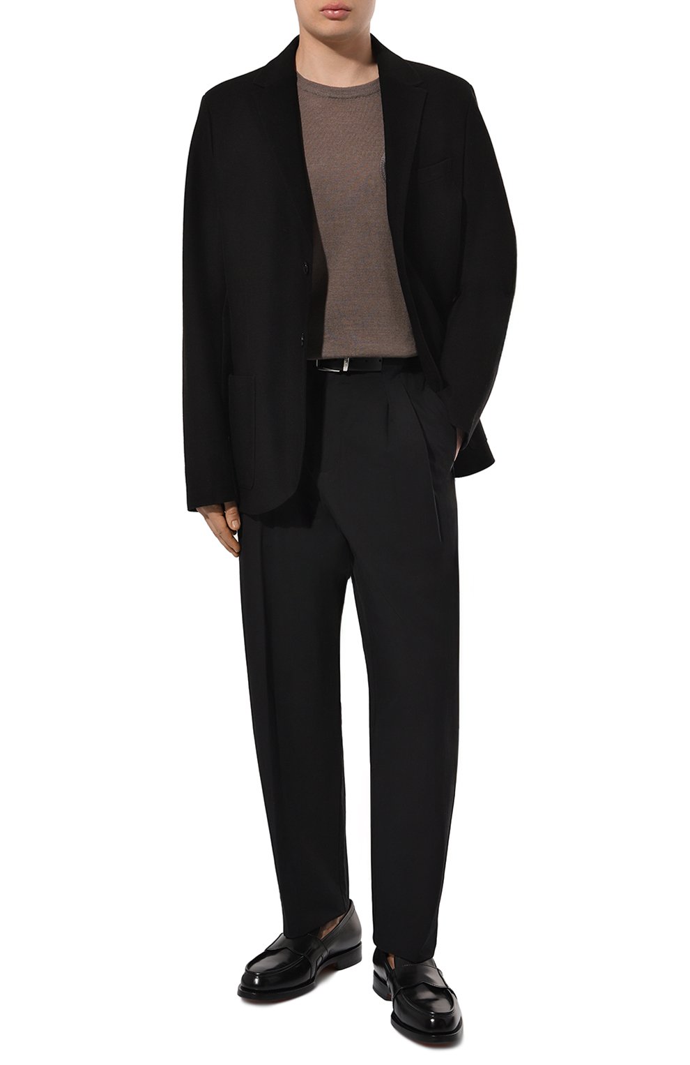 Джемпер изо льна и шелка GIORGIO ARMANI коричневого цвета по цене 87550 руб., арт. 3DSMB2/SMB2Z, фото 2 Джемпер изо льна и шелка GIORGIO ARMANI, арт. 3DSMB2/SMB2Z, фото 2