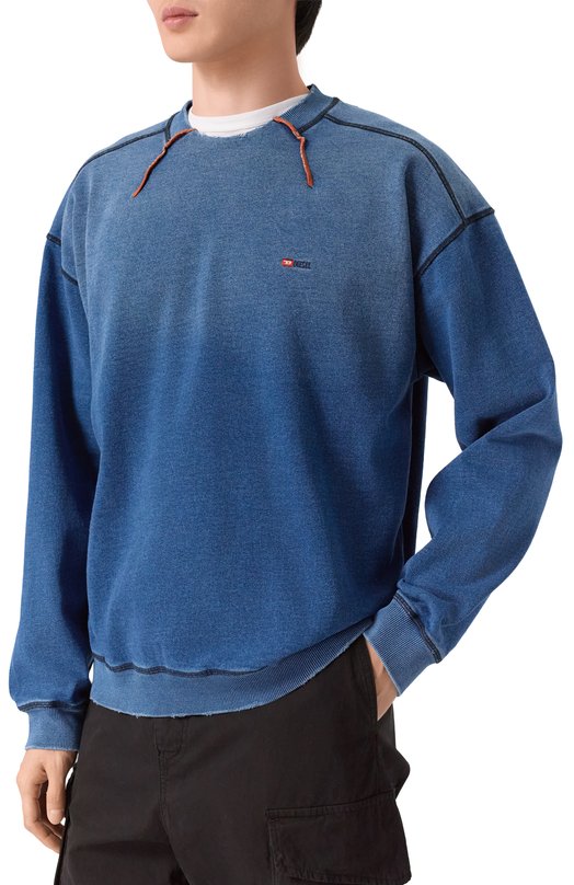 Хлопковый свитшот Diesel A19992/0PKAH Синий  A19992/0PKAH Фото 3