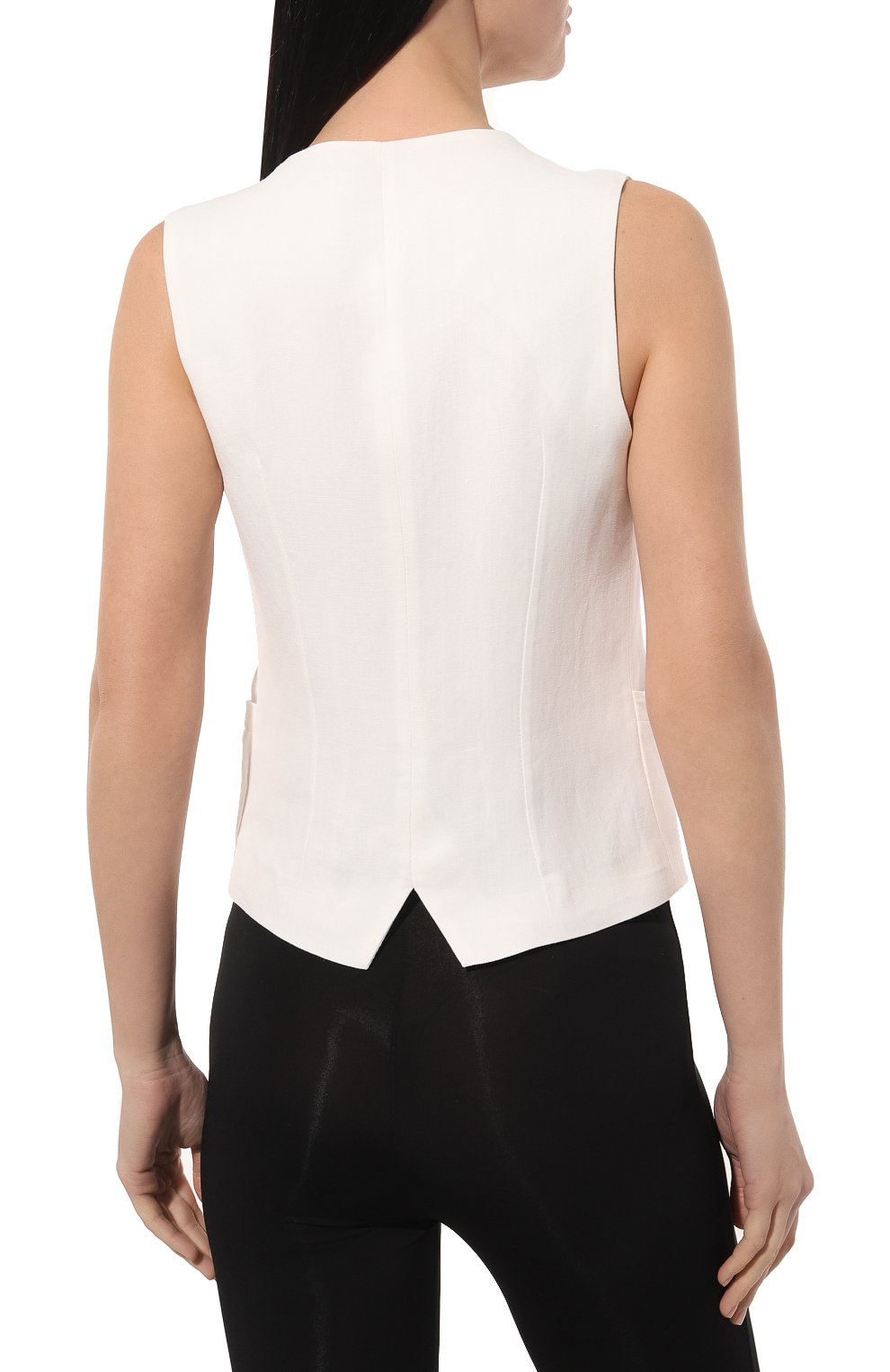 Жилет из вискозы и льна ANTONELLI FIRENZE белого цвета по цене 47950 руб., арт. L3451/935, фото 4 Жилет из вискозы и льна ANTONELLI FIRENZE, арт. L3451/935, фото 4