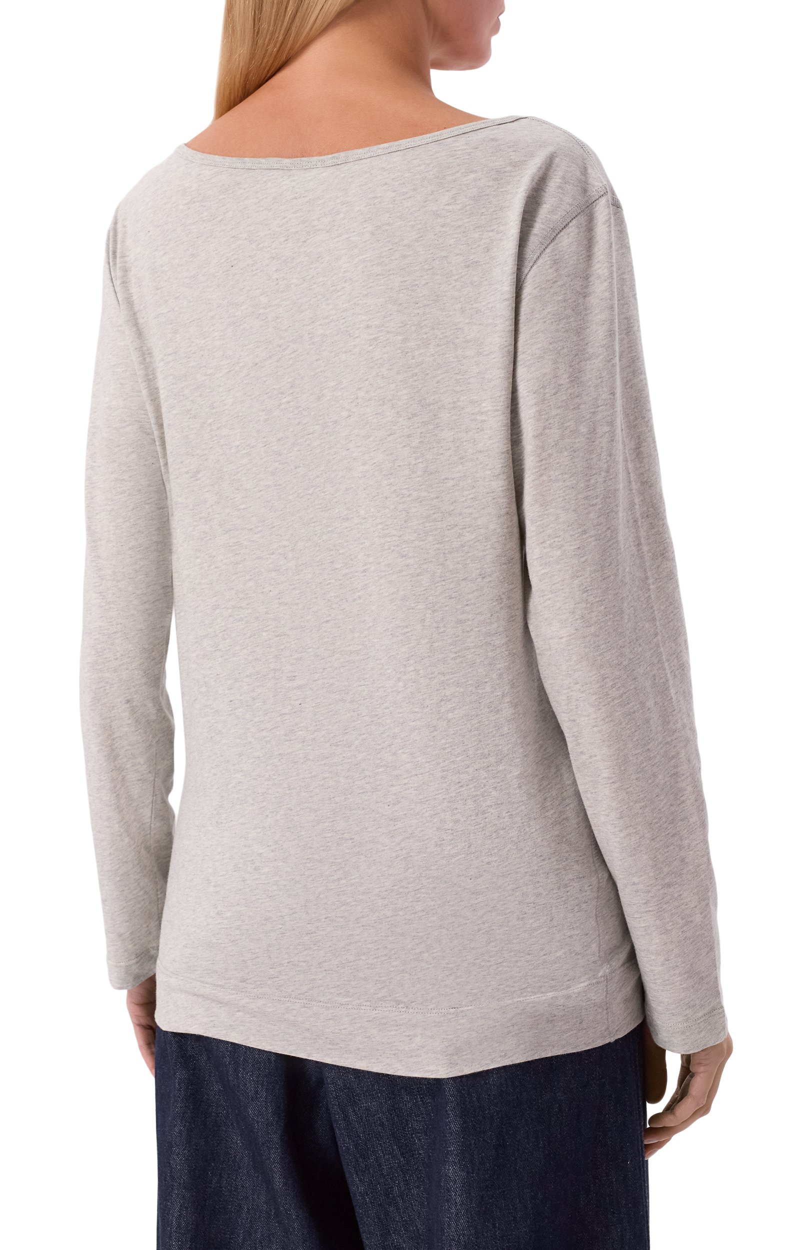 Хлопковый лонгслив DRIES VAN NOTEN серого цвета по цене 37850 руб., арт. 131112/4607, фото 4 Хлопковый лонгслив DRIES VAN NOTEN, арт. 131112/4607, фото 4
