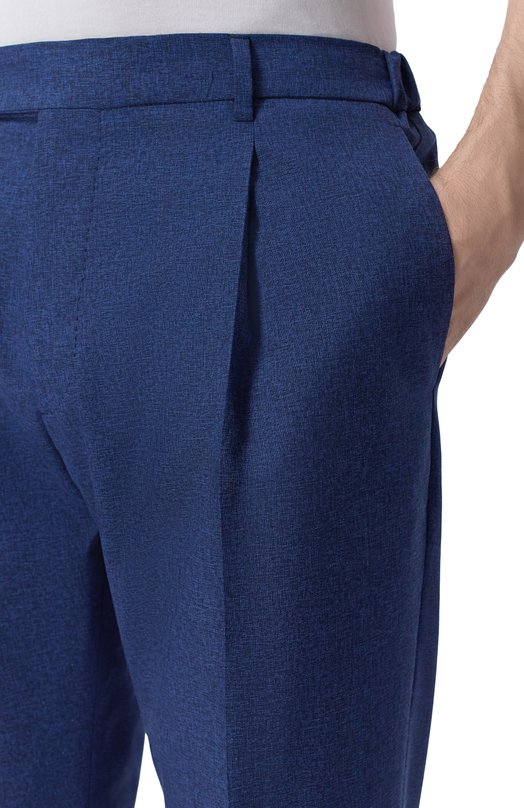 Брюки из шерсти и хлопка Andrea Campagna XRETR0L0NG/GB1866 Синий  XRETR0L0NG/GB1866 Фото 5