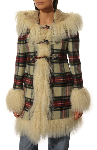 Шерстяное пальто с меховой отделкой MIU MIU, арт. MS1756-1XIN-F0304, фото 3