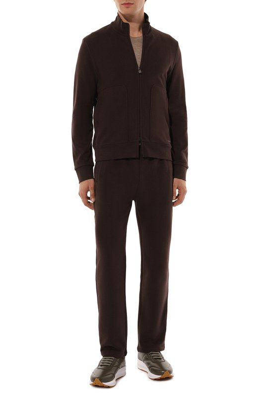 Хлопковые брюки Corneliani 94G561-9425006 Бордовый  94G561-9425006 Фото 2