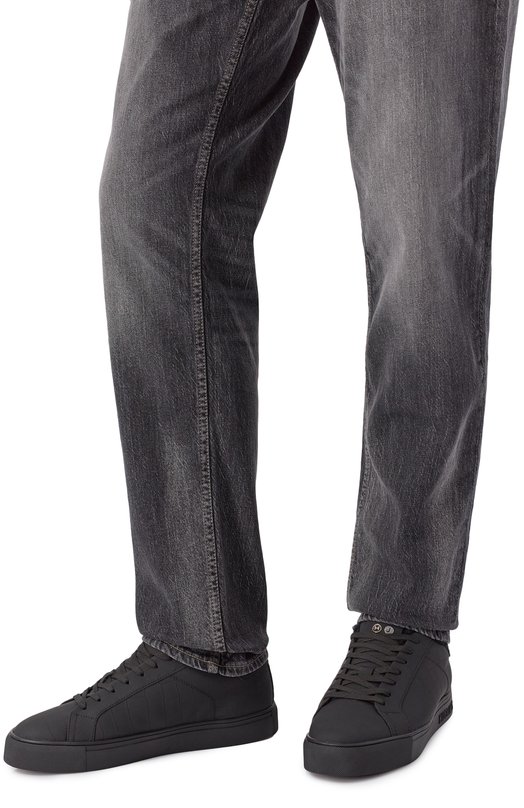 Кожаные кеды Oil Hide and Jack EIBKLBLKBLK_MTB Чёрный  EIBKLBLKBLK_MTB Фото 3