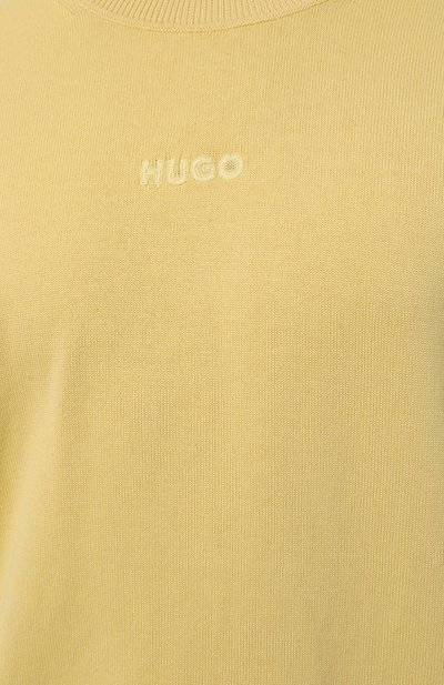 Хлопковый джемпер HUGO желтого цвета по цене 9860 руб., арт. 50485284, фото 5 Хлопковый джемпер HUGO, арт. 50485284, фото 5