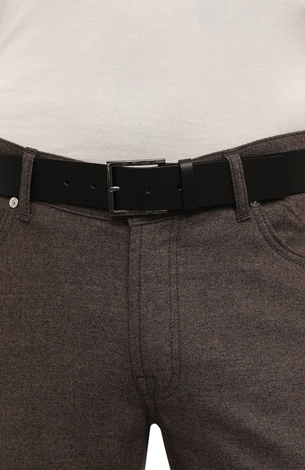 Кожаный ремень HUGO черного цвета по цене 7490 руб., арт. 50496596, фото 2 Кожаный ремень HUGO, арт. 50496596, фото 2