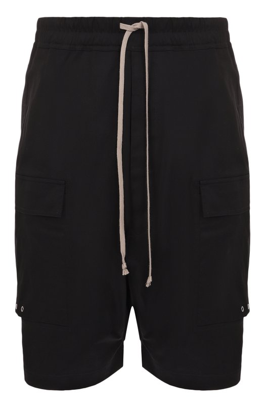 Хлопковые шорты Rick Owens RU02E1389/TE Чёрный RU02E1389/TE