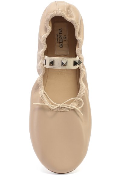 Кожаные балетки rockstud ballet с перемычкой VALENTINO, арт. LW0S0A93/GNS, фото 4