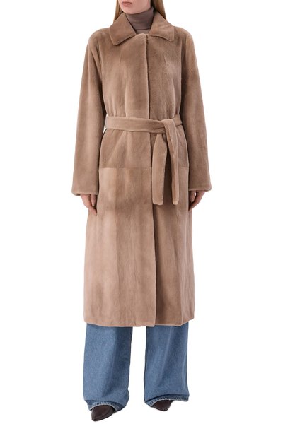 Шуба из норки GIULIA GURMAN бежевого цвета по цене 1500000 руб., арт. 2505NP, фото 3 Шуба из норки GIULIA GURMAN, арт. 2505NP, фото 3