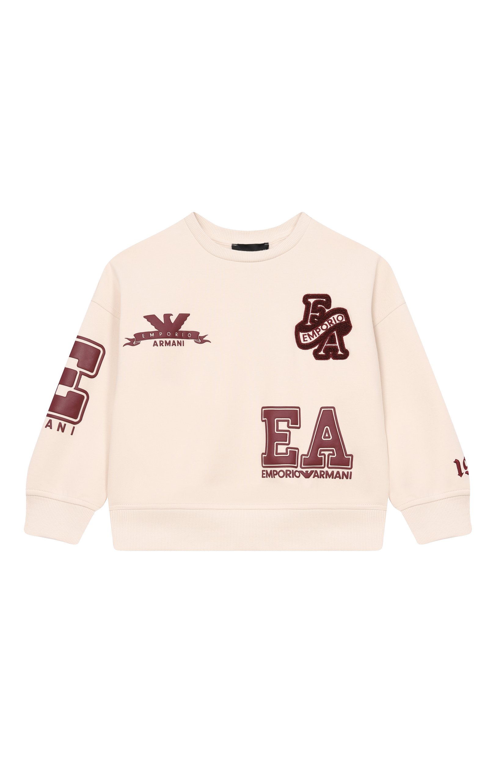 Хлопковый свитшот EMPORIO ARMANI кремового цвета по цене 20850 руб., арт. EB001389/AF10126, фото 1 Хлопковый свитшот EMPORIO ARMANI, арт. EB001389/AF10126, фото 1