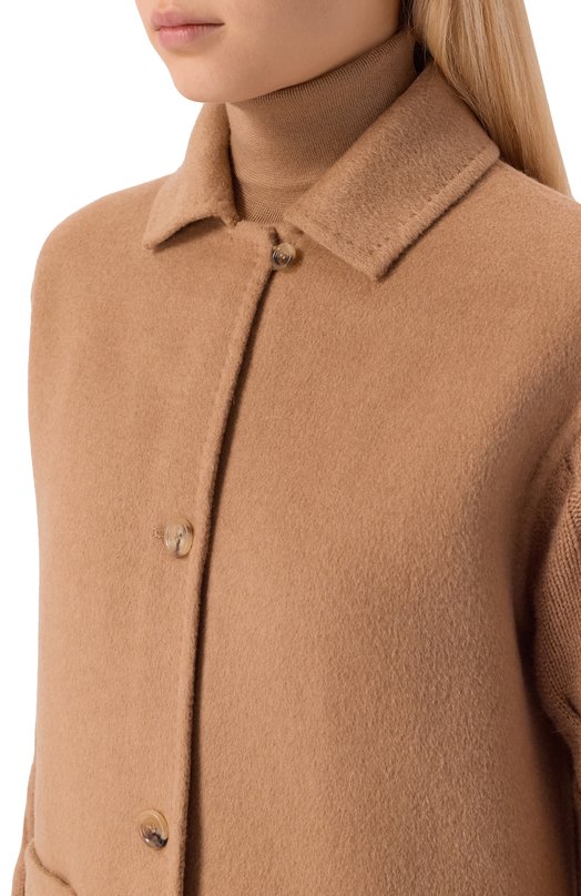 Шерстяное полупальто Max Mara TACC0 Бежевый  TACC0 Фото 5