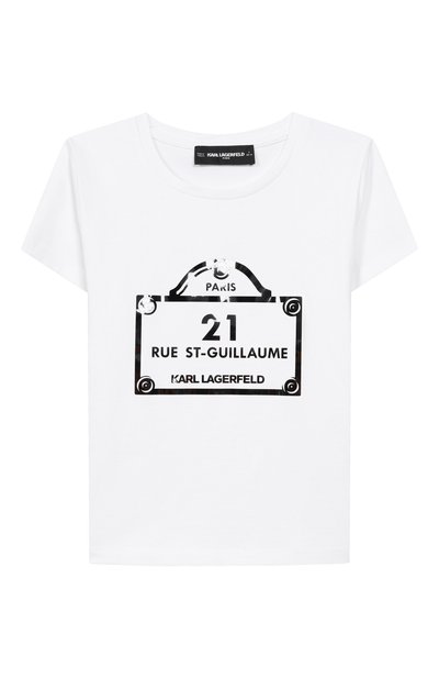 Хлопковая футболка KARL LAGERFELD KIDS, арт. Z30486