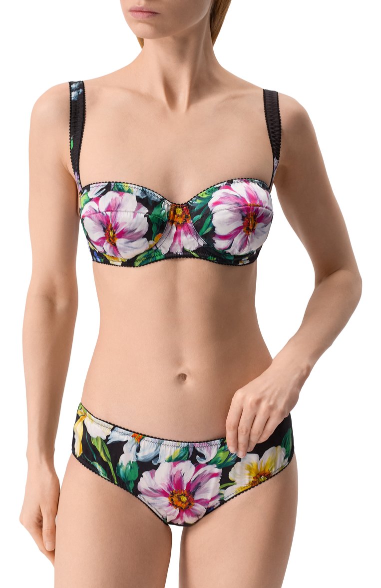 Женский бюстгальтер-балконет DOLCE & GABBANA черного цвета, арт. 01A12T/FSA7N | Фото 2 (Материал внешний: Шелк; Нос: Не проставлено)