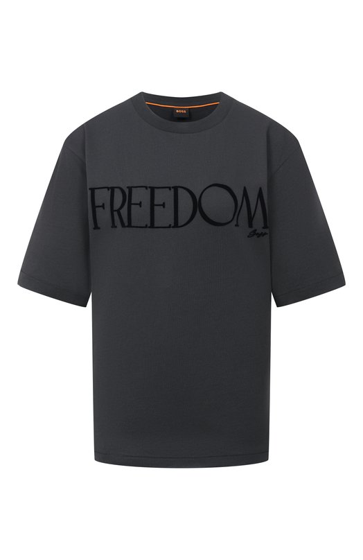 Хлопковая футболка BOSS Orange 50556993 Чёрный 50556993