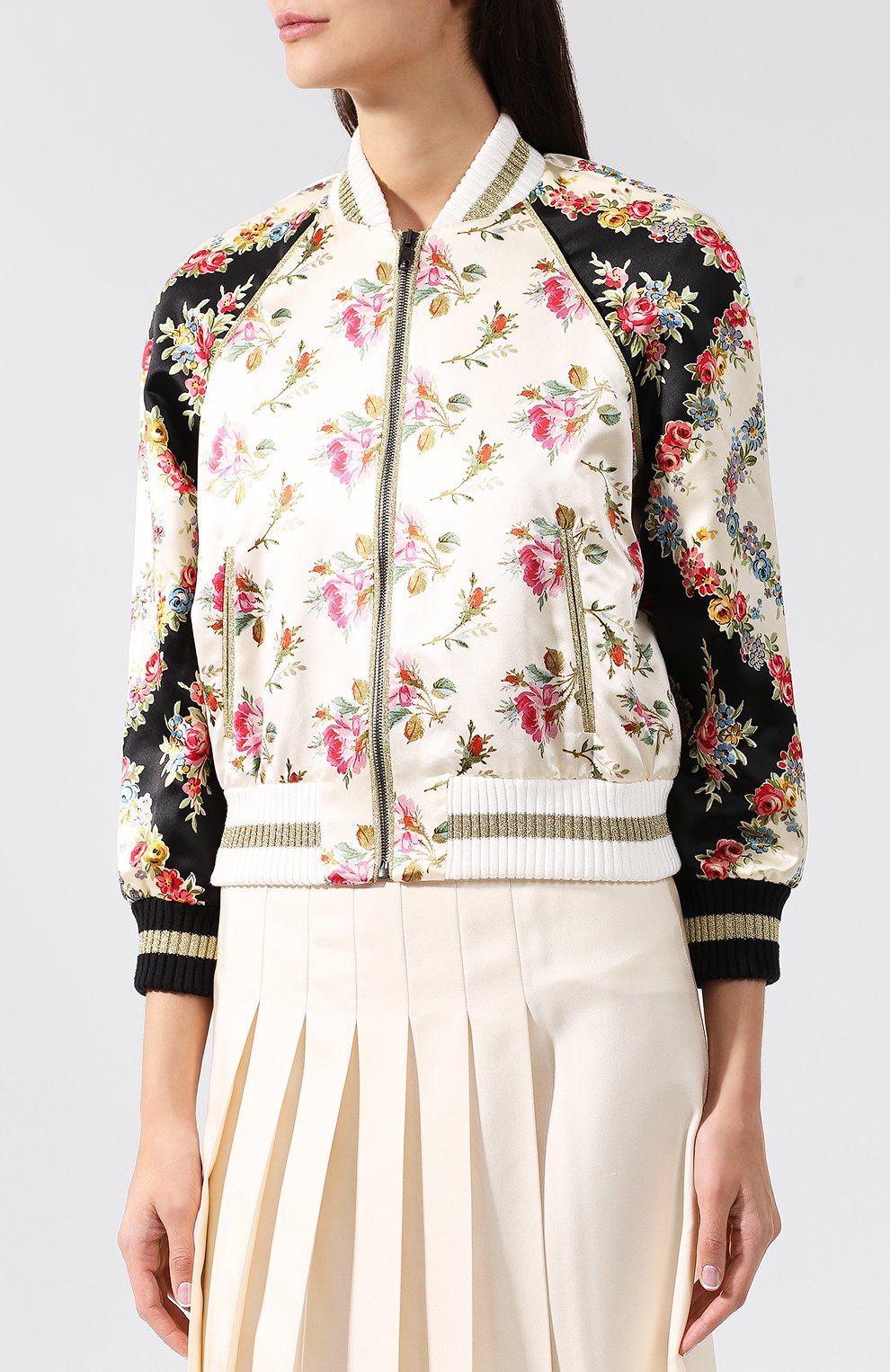 Шелковый бомбер с принтом GUCCI, арт. 507645/ZKK87, фото 3