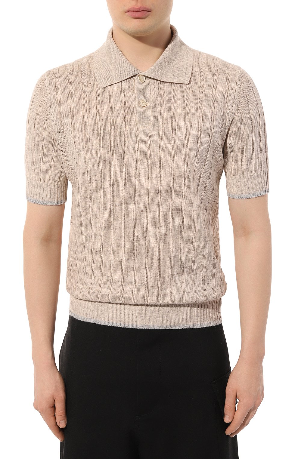 Поло изо льна и хлопка BRUNELLO CUCINELLI, арт. M2L70B2256, фото 3