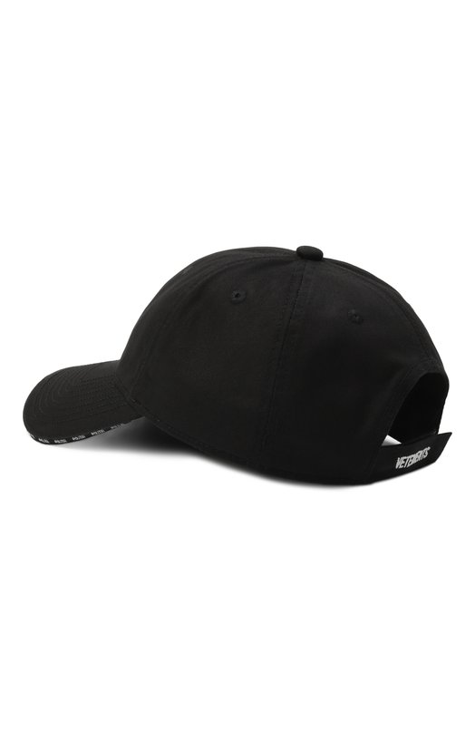 Хлопковая бейсболка VETEMENTS UH76CA300BW Чёрный  UH76CA300BW Фото 2