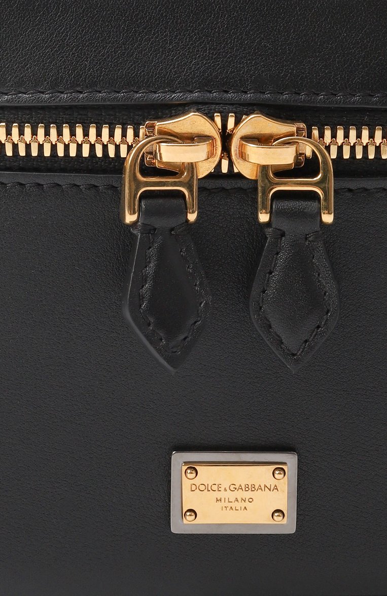 Женская сумка sicily DOLCE & GABBANA черного цвета, арт. BB7715/B7321 | Фото 3 (Ремень/цепочка: На ремешке; Размер: mini; Материал: Натуральная кожа)