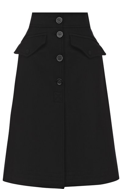 Однотонная шерстяная юбка-миди с широким поясом MONCLER, арт. C2-093-25603-80-57522, фото 1