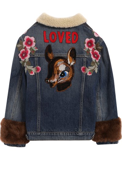 Джинсовая куртка с вышивкой и декоративной отделкой GUCCI, арт. 519727/XRB26, фото 2