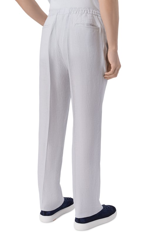Льняные брюки Kiton UPN01H09690 Серый  UPN01H09690 Фото 4