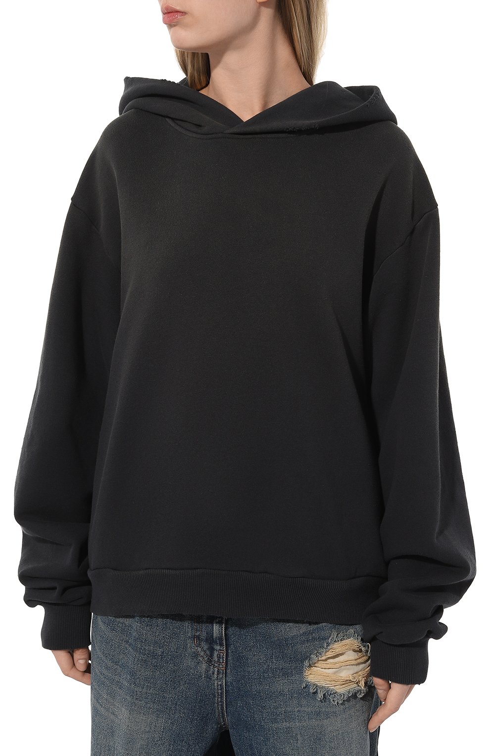 Хлопковое худи ACNE STUDIOS черного цвета по цене 61400 руб., арт. FN-UX-SWEA000020, фото 3 Хлопковое худи ACNE STUDIOS, арт. FN-UX-SWEA000020, фото 3