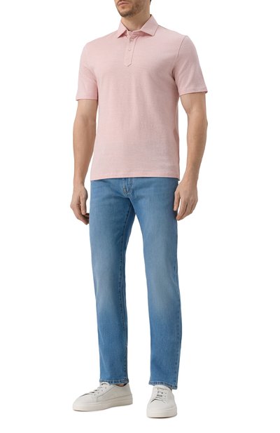 Поло из хлопка и льна BRUNELLO CUCINELLI розового цвета по цене 99500 руб., арт. MW8623936, фото 2 Поло из хлопка и льна BRUNELLO CUCINELLI, арт. MW8623936, фото 2