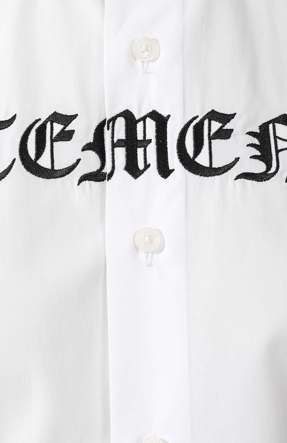 Хлопковая рубашка VETEMENTS белого цвета по цене 71950 руб., арт. SS20SH285 1006/W/WHITE, фото 5 Хлопковая рубашка VETEMENTS, арт. SS20SH285 1006/W/WHITE, фото 5