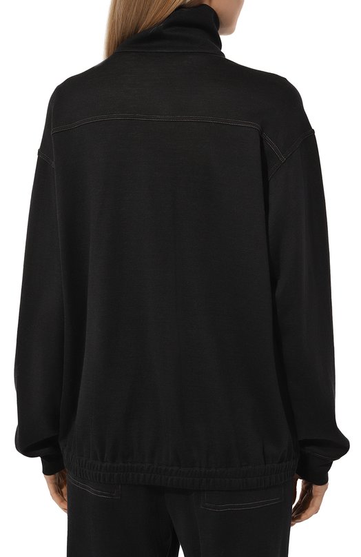 Свитшот из хлопка и шелка Brunello Cucinelli MP828FH704 Чёрный  MP828FH704 Фото 4