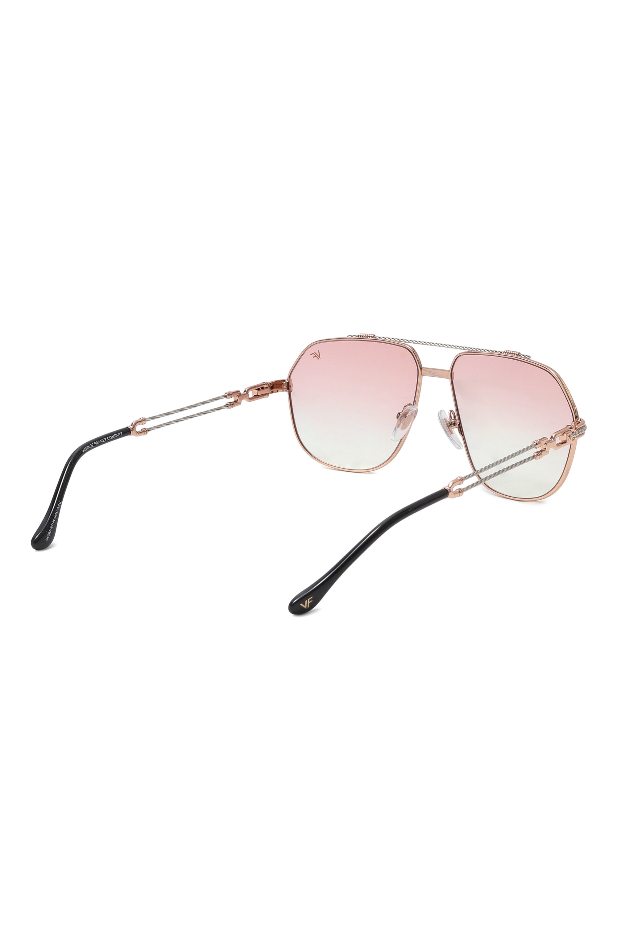 Солнцезащитные очки VINTAGE FRAMES, арт. B0SS D0UBLE R0PE 18KT TW0-T0NE G0LD/DUSTY R0SE, фото 5