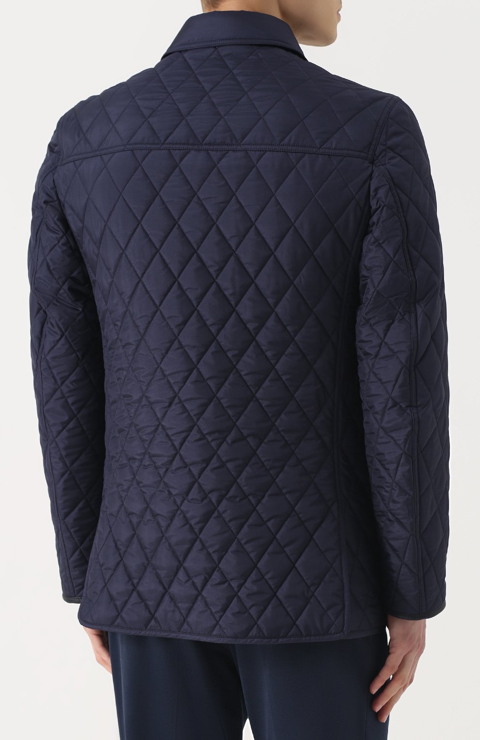 Удлиненная стеганая куртка на молнии с отделкой из натуральной кожи BRIONI, арт. SFMI/0642S, фото 4